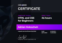 Origamid HTML & CSS Certificate