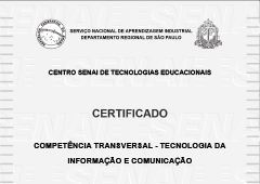 Senai Info. Tech Certificate