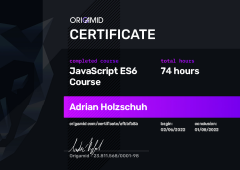 Origamid JavaScript Certificate