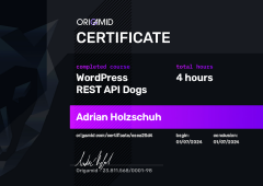 Origamid WP REST API Certificate